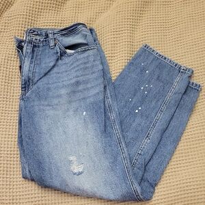 KanCan Light Blue Straight Men's Jeans with Distressed Detail